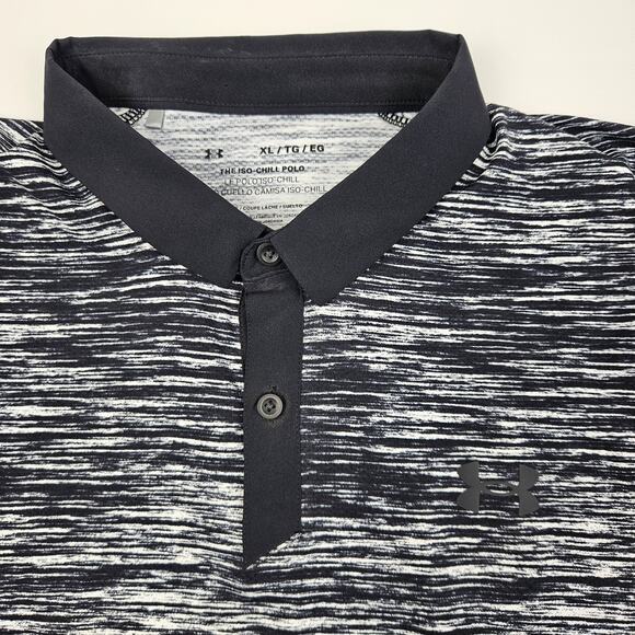 Under Armour UA Iso-Chill ABE Twist Polo Shirt Men's XL Golf Loose Fit Stripped - Picture 3 of 8